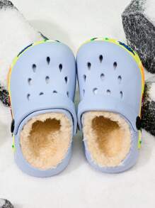 Infant/Toddler Boys' Cozy Thermal Lined Casual Lightweight Cute Hole Shoes For Winter - Blue - View 2
