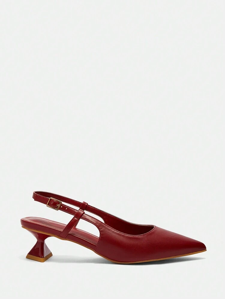 CUCCOO BIZCHIC White PU Leather Women's Low Heel Pointed Toe Casual Flats