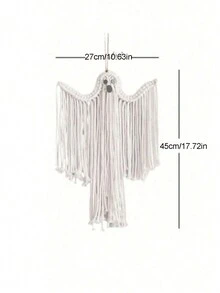 1pc Decoration Handmade White Ghost Hanging Ornament Festival Scene Decoration Hanging Pendant For Fall Home Decoration& Outside Decor Valentine DAY, Valentines Wedding, Birthday - Multicolor - View 2