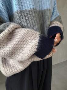 FRIFUL Women's Loose Gradient Thicken Fleece Sweater Fall,Winter - Multicolor - View 6