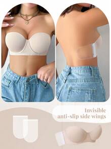 Women's Adjustable Hook-And-Loop Front Closure Seamless Bra With Underwire - Apricot - View 4