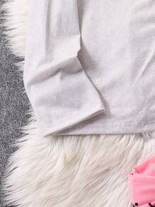2pcs/Pajama Set Cute Panda & Donut Print Cardigan Leisure Wear For Teenage Girls, Long Sleeve Top And Pants