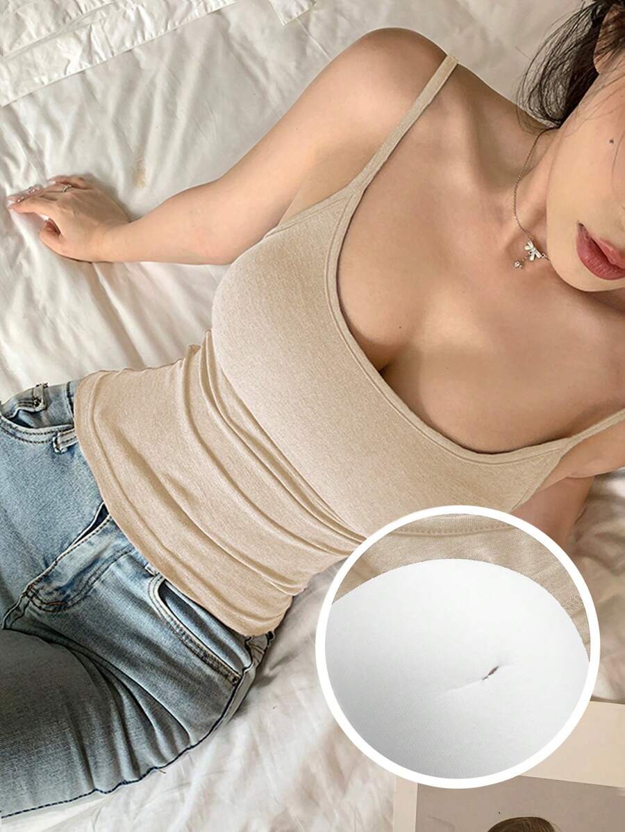 DAZY Enganliegendes Tanktop mit gepolsterten Trägern, Basisschicht für das ganze Jahr