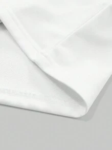 PAVTROS Manfinity Streetrush Men's Casual Loose Fit Letter & Figure Graphic Print Crewneck Long Sleeve Sweatshirt, Spring & Fall White Oversized Digital Print Round Neck Casual Sweatshirt With 2 In 1 Design, For Friends, Husband, Boyfriend Gifts, Religious Graphic Tee, White Graphic Long Sleeve Shirt - White - View 5