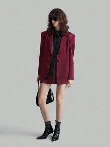 Ontre 黑色褶饰领半透明修身办公室优雅女士衬衫简约设计优雅 - 黑色 - 查看 5