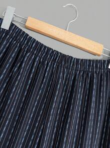 RueChic Men Stripe Printed With Pocket Regular Longsleeve Homewear Set - Black - View 11