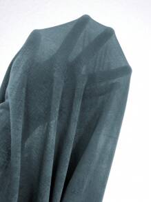 Modelyn 女士纯色 V 领长袖褶皱长款优雅连衣裙长款晚礼服 - 薄荷綠 - 查看 8