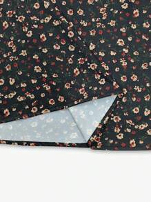 EMERY ROSE Camisa informal de verano con estampado floral diminuto - Negro - Ver 3