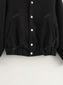 Veste de sport casual pour femme en tweed, couleur unie, doux blouson aviateur