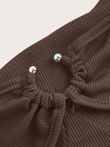 SHEIN LUNE Back Metal Buckle Strap  Camisole - Brown - View 4