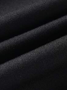 Manfinity AFTRDRK 男士纯色提花西装套装（上衣+裤子） - 黑色 - 查看 4