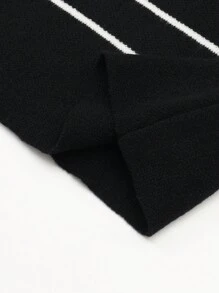 Girls Striped Crew Neck Sweater - Black - View 5