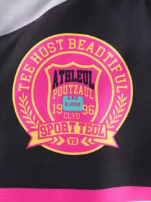 SHEIN Sparklyn Digital Print Zip-Up Jacket For Tween Girl, Casual Vacation,Holiday,Summer,Travel