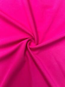 Slaydiva 性感/优雅细肩带紧身紫红色长款低胸荷叶边女式连衣裙 - 玫紅色 - 查看 9