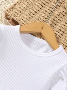 SHEIN 3pcs/Set Elegant Baby Girl Knitted Long Sleeve Top, Tweed Skirt And Beret Hat, Suitable For Outings, Christmas & New Year - Black - View 4