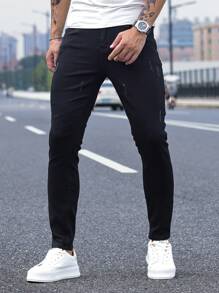 Manfinity Homme Plus Size Men's Pocketed Slim Fit Casual Jeans