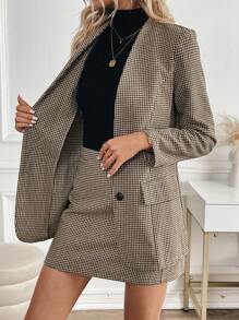 Calvaya Vintage French V-Neck Tailored Women's Suit Set