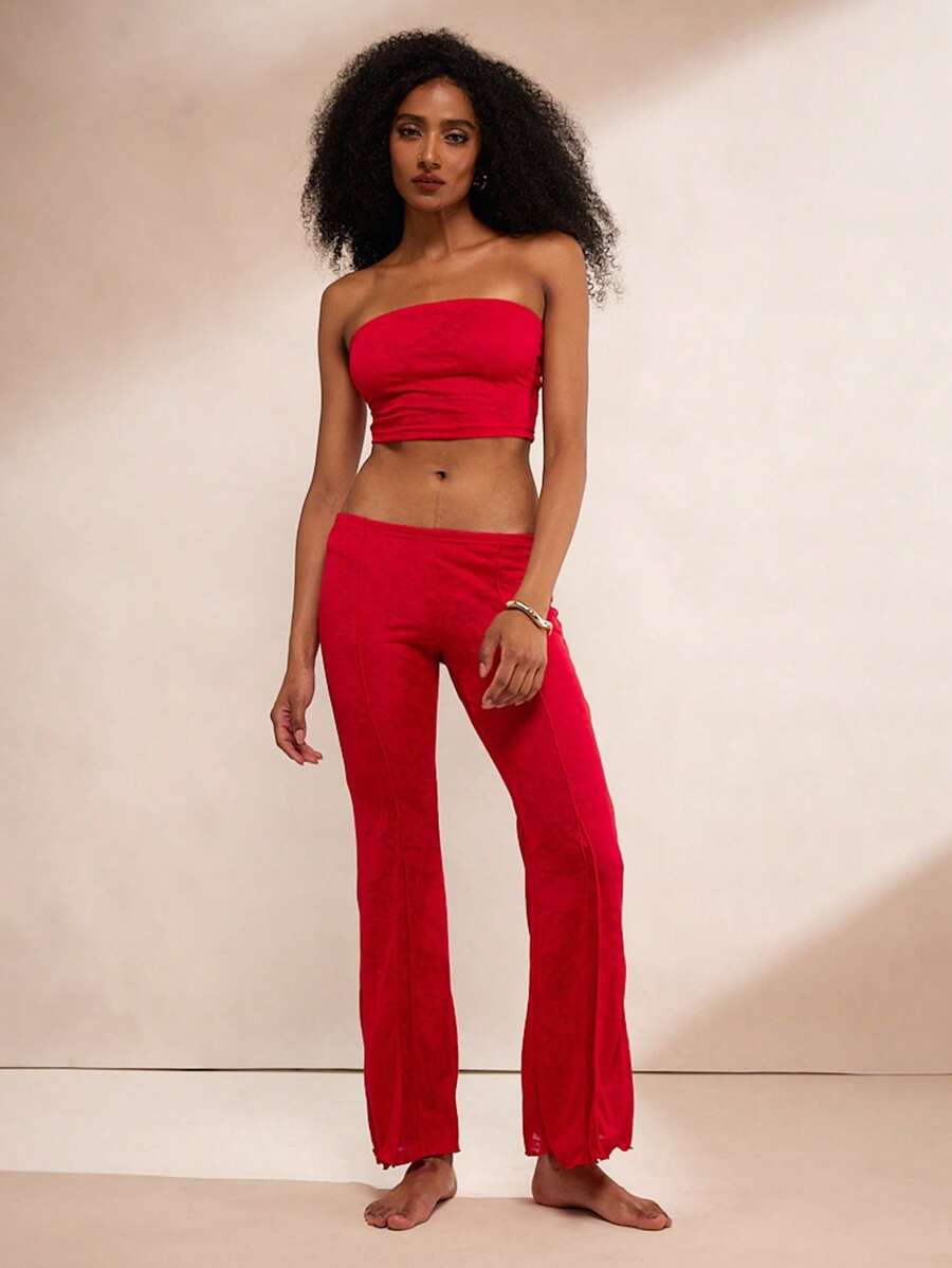 Forever 21 Brunch Trang phục cho phụ nữ Bộ quần áo cho phụ nữ Trang phục lễ hội Rave - Đỏ - Xem 1