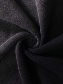 ROMWE MEN Street Life Men's Street Splatter Paint, Cross, Letter Print Hooded Sweatshirt - Black - View 5