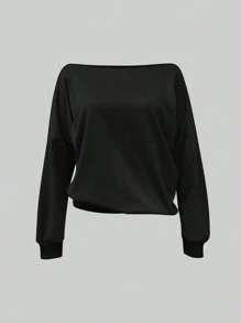 INAWLY Sudadera corta casual de unicolor para mujer, de manga larga, para primavera y otoño