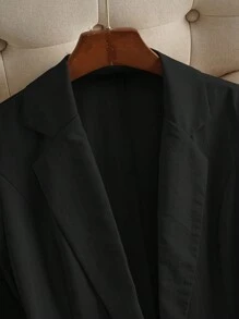 Franclia Casual Solid Color Blazer, Spring And Autumn - Black - View 5