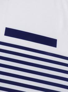 Manfinity Homme Men's Plus Size Colorblock Striped Print Long Sleeve Polo Shirt - Multicolor - View 6