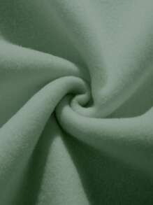 大码女式卡通狗爪图案“跟爪子说话”抽绳连帽卫衣，适合新年、毕业、教师节、返校季等场合穿着。 - 橄欖綠 - 查看 3