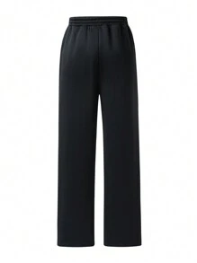 SHEIN Teen Girls  Casual Loose Waist Drawstring Long Sweatpants, Warm Thick Suitable For Daily Wear,