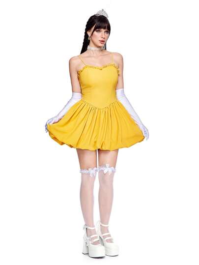 Robe de costume de cosplay avec nœud papillon et jupe bouffante style princesse mignonne