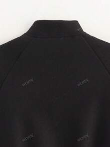 Veste de sport casual pour femme en tweed, couleur unie, doux blouson aviateur