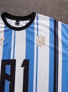 Manfinity VCAY Men's Loose Fit Digital Print Crew Neck Short Sleeve T-Shirt, Suitable For Summer - Multicolor - View 5