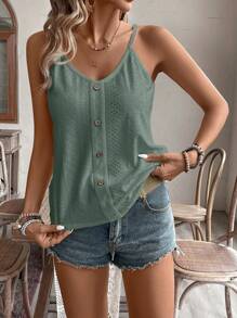SHEIN VCAY Summer Casual Solid Color Spaghetti Strap Top