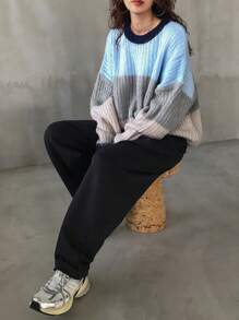 FRIFUL Women's Loose Gradient Thicken Fleece Sweater Fall,Winter - Multicolor - View 7