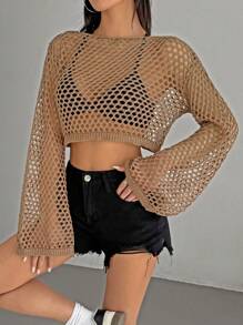 Muchica Áo len dệt kim rộng rãi, đi nghỉ - Lạc đà - Xem 4