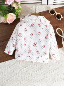 Chaqueta de forro polar con doble cara, cuello de princesa, rose, para niña bebé, para uso casual al aire libre, otoño e invierno - Multicolor - Ver 2