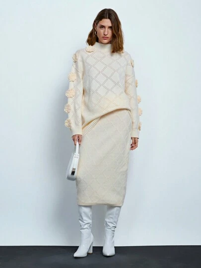 Maija 女士纯色简约针织毛衣裙，日常休闲