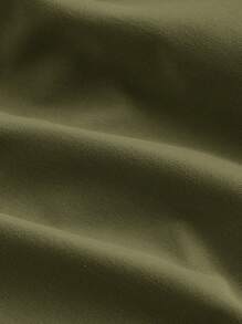 SHEIN MOD 女式卡其色短款休闲宽松夹克（配腰带）、秋季外套、秋季大衣、秋装、巡航女装、返校 - 軍綠色 - 查看 6