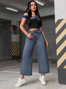 SHEIN ICON 简约前扣口袋休闲牛仔裤，日常穿着 - 淺色水洗藍 - 查看 2