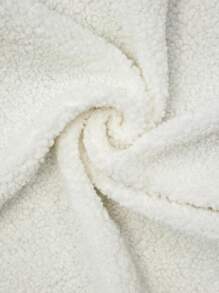 SHEIN Essnce Plus Size Women Colorblock Leopard Fluffy Drop Shoulder Long Sleeve Short Jacket, Autumn Winter