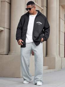 Manfinity CasualMax Plus Size Men's Loose Casual Sweatpants - Light Grey - View 4