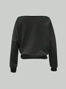 INAWLY Sudadera corta casual de unicolor para mujer, de manga larga, para primavera y otoño