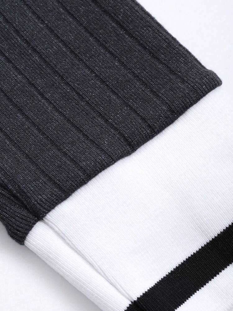 Ribbed Patchwork Slim Fit Lounge Pants, Casual Everyday Wear Pajama