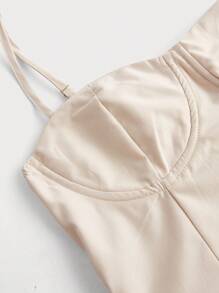 Aloruh 女士夏季優雅卡其色長款背心長裙