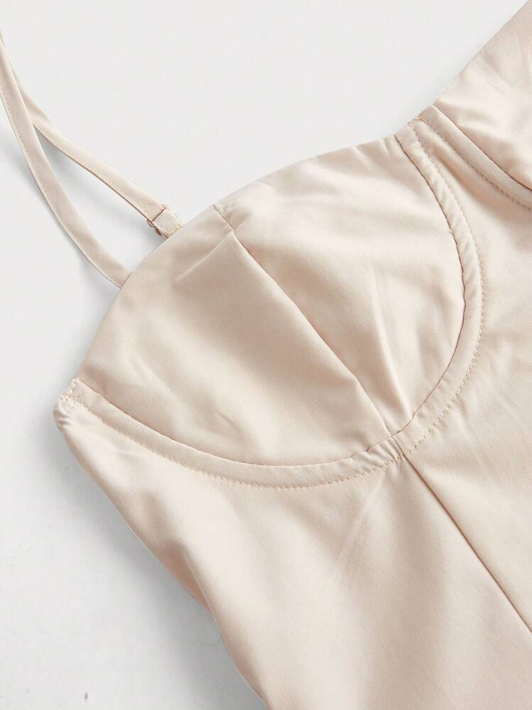 Aloruh Women's Summer Elegant Khaki Long Cami Dress,White Graduation Dress,Solid Color Midi Dress,,Business Casual Woman,Office Wear Women,Going Out,Date Night,Teacher Outfits For Women,Concert Outfit Women,Casual Long Dress,Beach Vacation Outfits For Women ,Birthday Dresses For Women,Prom Dress,Bridesmaid Dress,Weddings & Events - Apricot - View 3