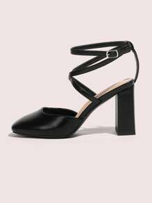 CUCCOO DOLLMOD Black Mary Jane High Heel Shoes, Fashionable Ankle Strap, Suitable For Commuting, Dating, Party, Holiday And Casual Wear Fall