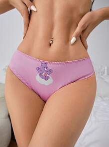 SHEIN X Care Bears Femme Confort Bref avec impression de dessin animé Ours et Nuage