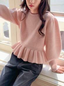 DAZY Tween Girl Crew Neck Sweater, Fall Clothes,Back To School Clothes - Pink - View 2