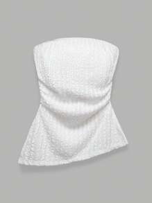 SHEIN EZwear Top bandeau fruncido para mujer