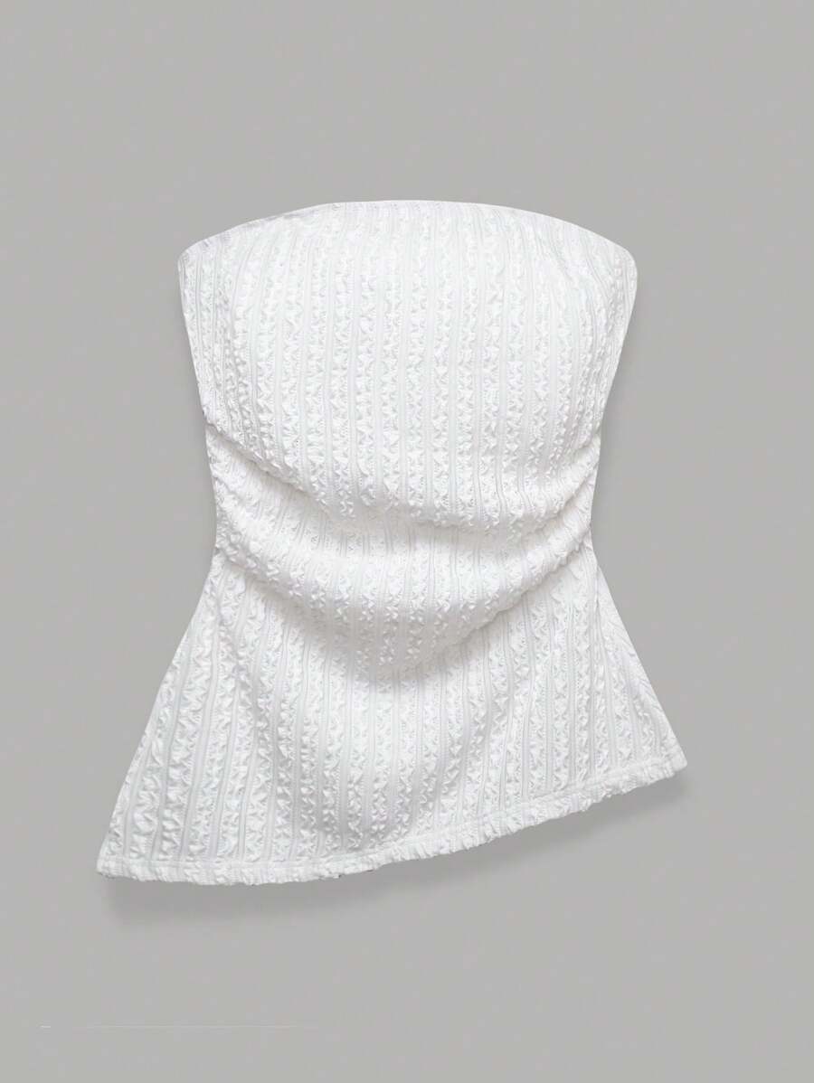 SHEIN EZwear Top bandeau fruncido para mujer