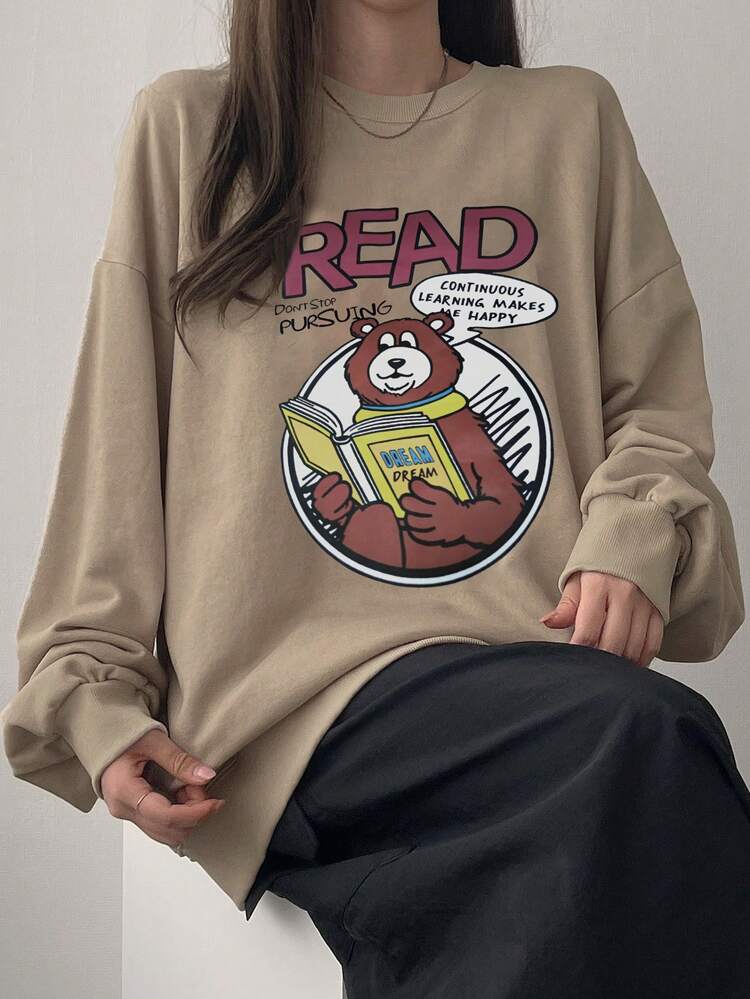 Women's Funny Pattern Printed Long Sleeve Crew Neck Casual Sweatshirt,Fall Clothes